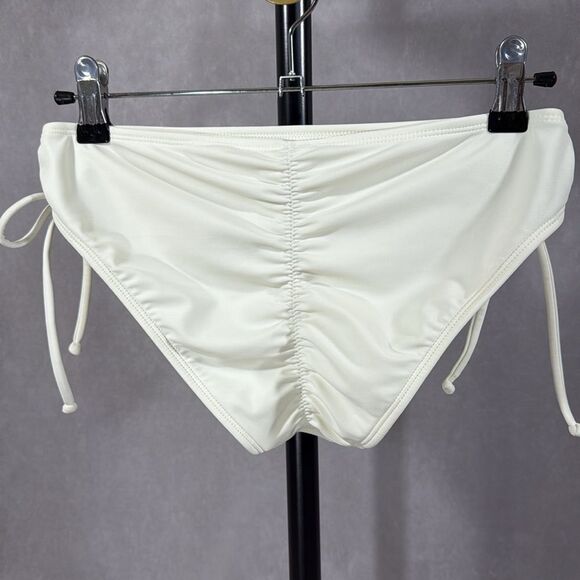 Xhilaration Lacy Top~Ruched Bottom~Bikini | Off white. - Picture 2 of 8